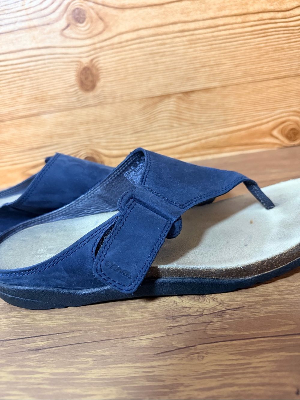 Teva Womens Cork Thong Sandals Size 10 Navy Blue Suede Flip Flops - Picture 4 of 12